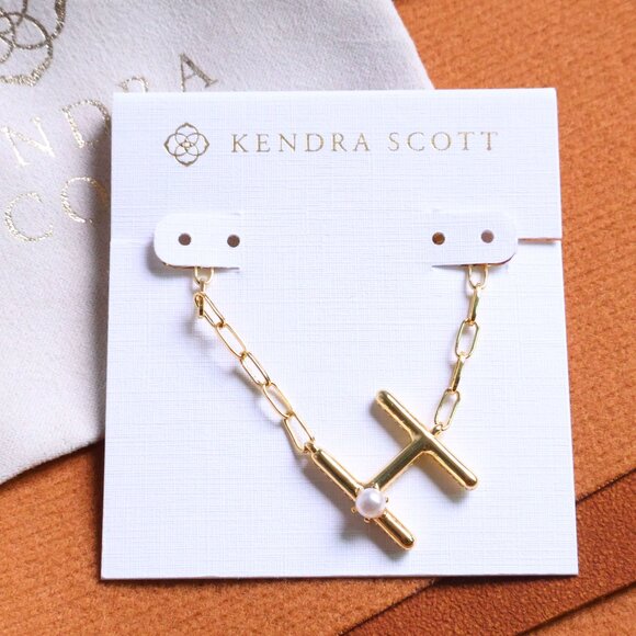Kendra Scott | Letter H - Gold Freshwater Cultured Pearl Necklace - Picture 1 of 2